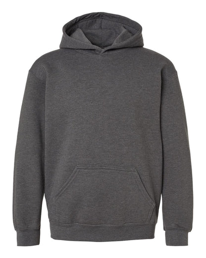 M&O Youth Fleece Pullover Hoodie 3322 #color_Heather Charcoal