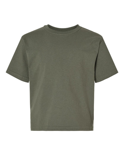 M&O Youth Gold Soft Touch T-Shirt 4850 #color_Military Green