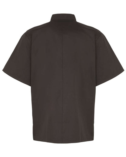 Artisan Collection by Reprime Unisex Studded Front Short-Sleeve Chef's Jacket RP664 #color_Black