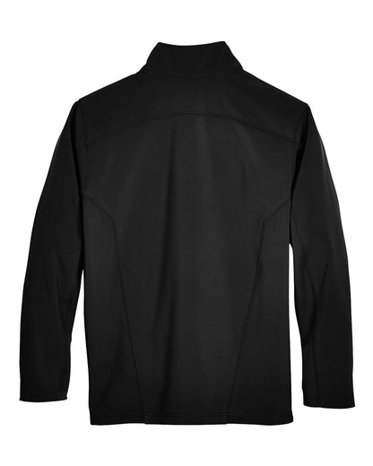 Core365 Men's Cruise Two-Layer Fleece Bonded Soft Shell Jacket 88184 #color_Black