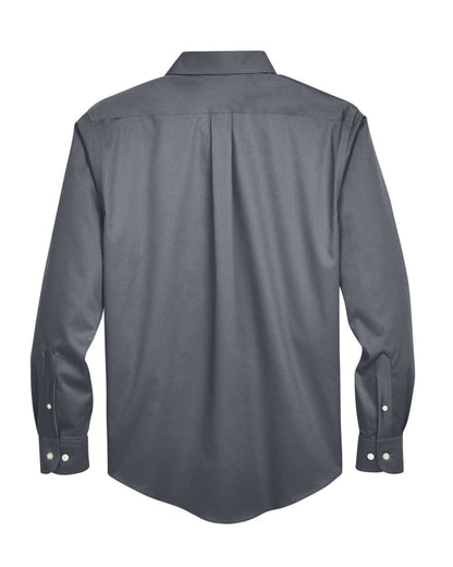 Devon & Jones Men's Crown Collection® Solid Stretch Twill Woven Shirt DG530 #color_Graphite