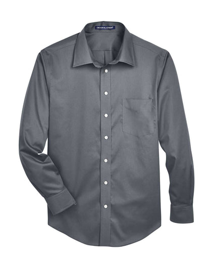 Devon & Jones Men's Crown Collection® Solid Stretch Twill Woven Shirt DG530 #color_Graphite
