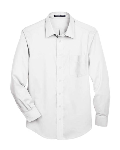Devon & Jones Men's Crown Collection® Solid Stretch Twill Woven Shirt DG530 #color_White