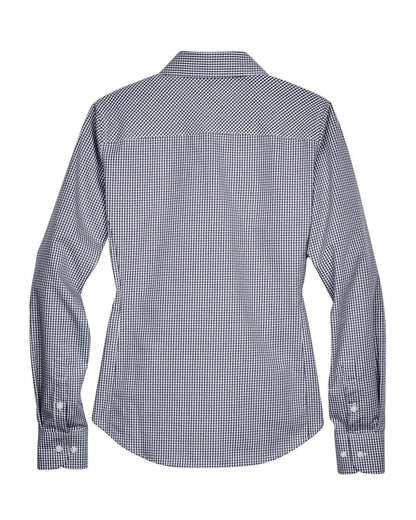 Devon & Jones Ladies' Ladies' Crown Collection® Gingham Check Woven Shirt D640W #color_Navy