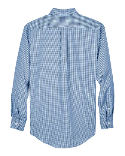 Devon & Jones Men's Crown Collection® Gingham Check Woven Shirt D640 #color_French Blue
