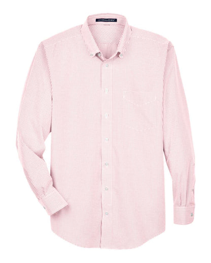 Devon & Jones Men's Crown Collection® Gingham Check Woven Shirt D640 #color_Pink