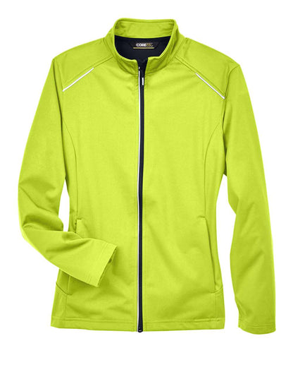 Core365 Ladies' Techno Lite Three-Layer Knit Tech-Shell CE708W #color_Safety Yellow