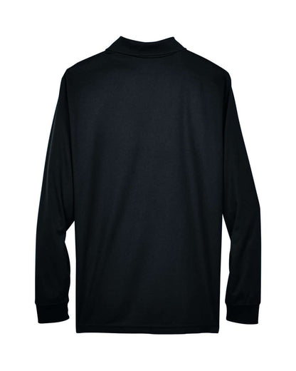 Core365 Men's Tall Pinnacle Performance Long-Sleeve Piqué Polo 88192T #color_Black