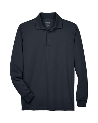 Core365 Men's Tall Pinnacle Performance Long-Sleeve Piqué Polo 88192T #color_Carbon