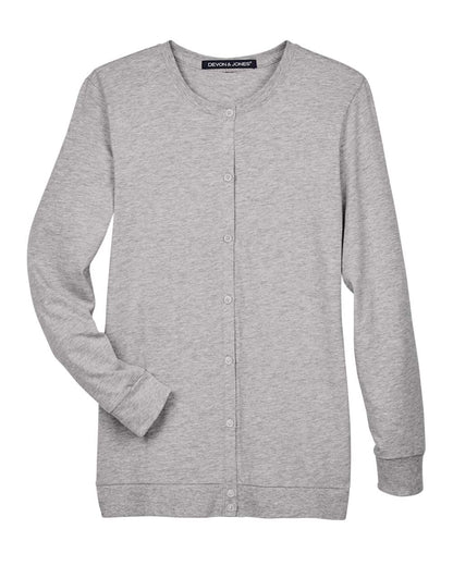 Devon & Jones Ladies' Perfect Fit™ Ribbon Cardigan DP181W #color_GREY HEATHER