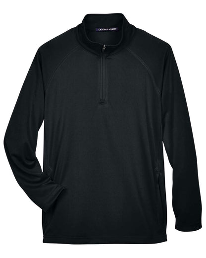 Devon & Jones Men's Stretch Tech-Shell® Compass Quarter-Zip DG440 #color_Black