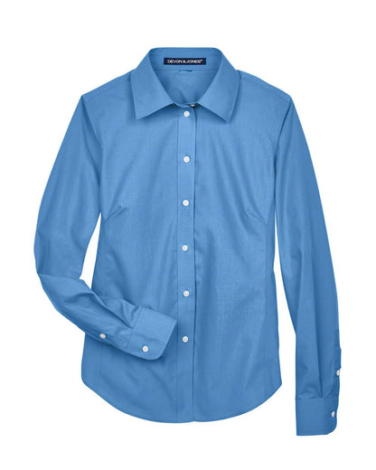 Devon & Jones Ladies' Crown Collection® Solid Broadcloth Woven Shirt D620W #color_French Blue