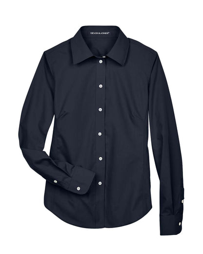 Devon & Jones Ladies' Crown Collection® Solid Broadcloth Woven Shirt D620W #color_Navy