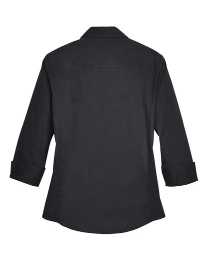 Devon & Jones Ladies' Perfect Fit™ Three-Quarter Sleeve Stretch Poplin Blouse DP625W #color_Black
