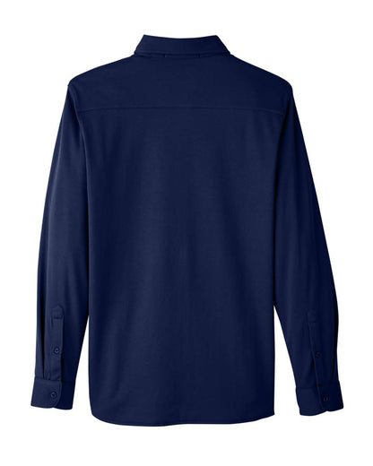 Devon & Jones CrownLux Performance® Men's Plaited Button-Down DG20Z #color_Navy