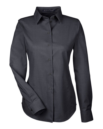 Devon & Jones Ladies' Crown Collection® Royal Dobby Woven Shirt DG532W #color_Black