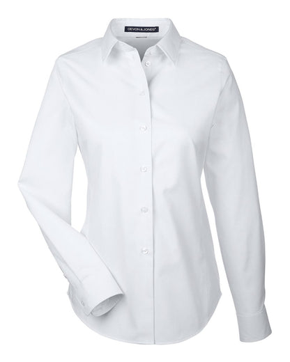 Devon & Jones Ladies' Crown Collection® Royal Dobby Woven Shirt DG532W #color_White