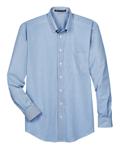 Devon & Jones Men's Crown Collection® Banker Stripe Woven Shirt D645 #color_French Blue