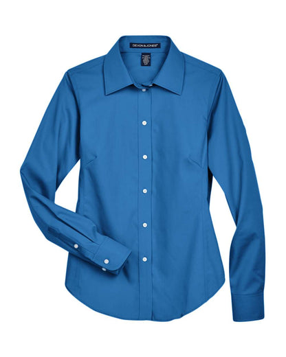 Devon & Jones Ladies' Crown Collection® Solid Oxford Woven Shirt D630W #color_French Blue