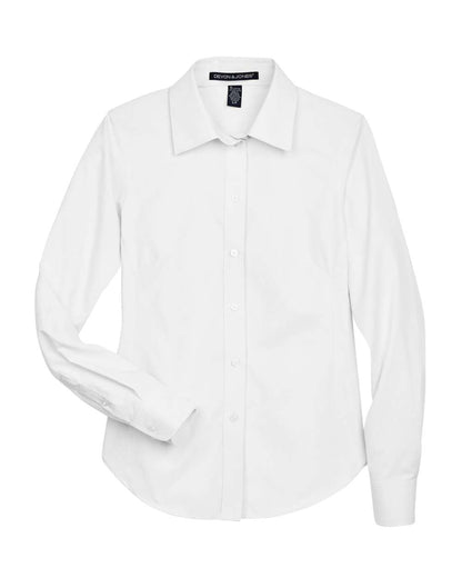 Devon & Jones Ladies' Crown Collection® Solid Oxford Woven Shirt D630W #color_White