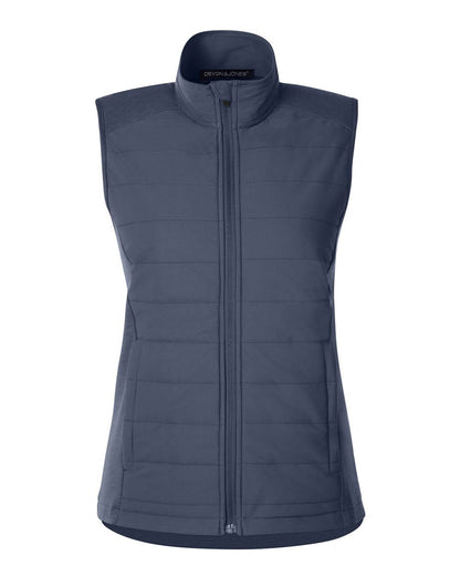 Devon & Jones New Classics® Ladies' Charleston Hybrid Vest DG706W #color_Navy Melange/ Navy