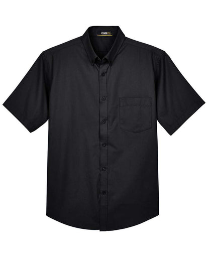 Core365 Men's Tall Optimum Short-Sleeve Twill Shirt 88194T #color_Black