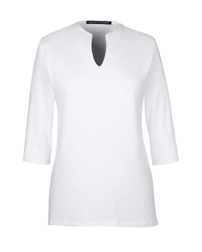 Devon & Jones Ladies' Perfect Fit™ Tailored Open Neckline Top DP188W #color_White