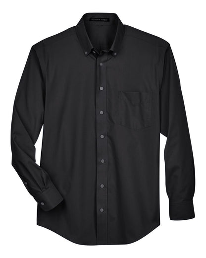 Devon & Jones Men's Crown Collection® Tall Solid Broadcloth Woven Shirt D620T #color_Black
