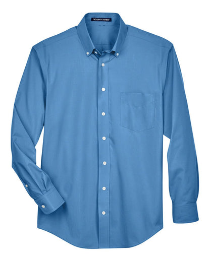Devon & Jones Men's Crown Collection® Tall Solid Broadcloth Woven Shirt D620T #color_French Blue