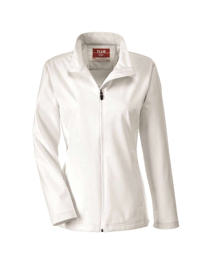 Team 365 Ladies' Leader Soft Shell Jacket TT80W #color_White