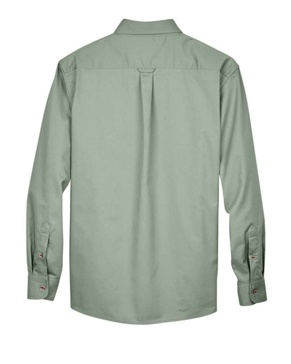 Harriton Men's Easy Blend™ Long-Sleeve Twill Shirt with Stain-Release M500 #color_Dill
