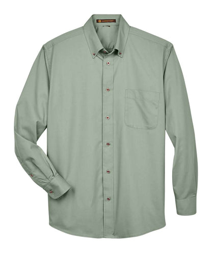 Harriton Men's Easy Blend™ Long-Sleeve Twill Shirt with Stain-Release M500 #color_Dill