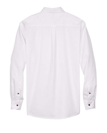 Harriton Men's Easy Blend™ Long-Sleeve Twill Shirt with Stain-Release M500 #color_White