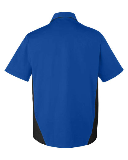 Harriton Men's Flash IL Colorblock Short Sleeve Shirt M586 #color_True Royal/ Black