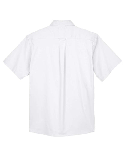 Harriton Men's Easy Blend™ Short-Sleeve Twill Shirt with Stain-Release M500S #color_White