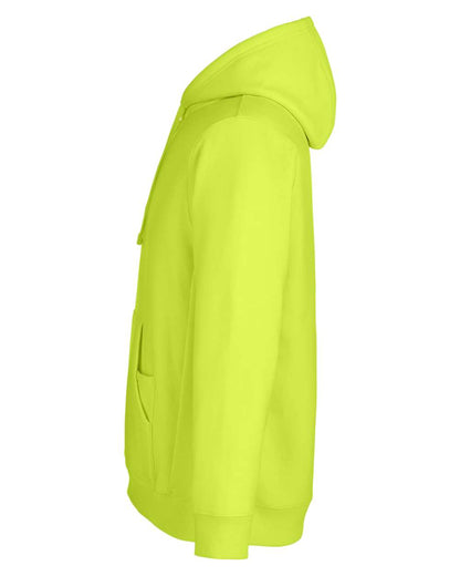 Team 365 Unisex Zone HydroSport™ Heavyweight Quarter-Zip Hooded Sweatshirt TT97 #color_Safety Yellow