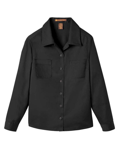 Harriton Ladies' Advantage IL Long-Sleeve Workshirt M585LW #color_Black