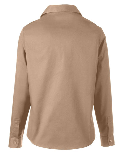 Harriton Ladies' Advantage IL Long-Sleeve Workshirt M585LW #color_Khaki