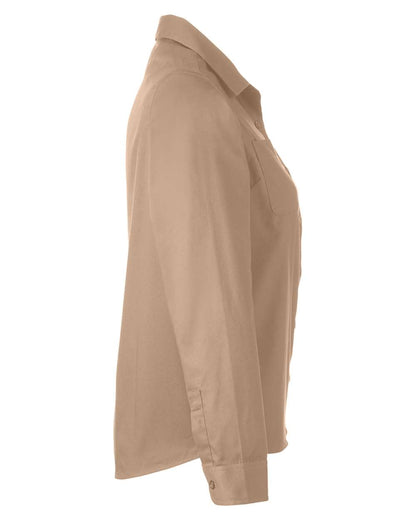 Harriton Ladies' Advantage IL Long-Sleeve Workshirt M585LW #color_Khaki
