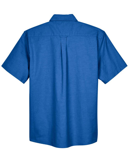 Harriton Men's Short-Sleeve Oxford with Stain-Release M600S #color_French Blue