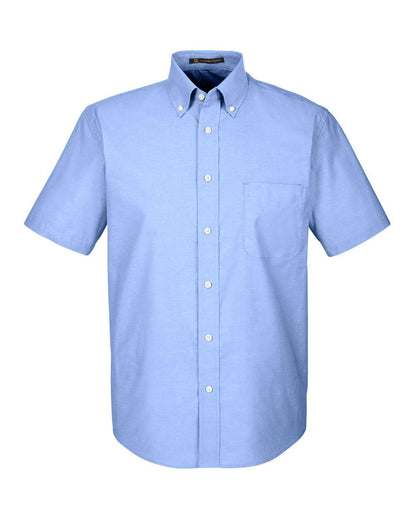 Harriton Men's Short-Sleeve Oxford with Stain-Release M600S #color_Light Blue