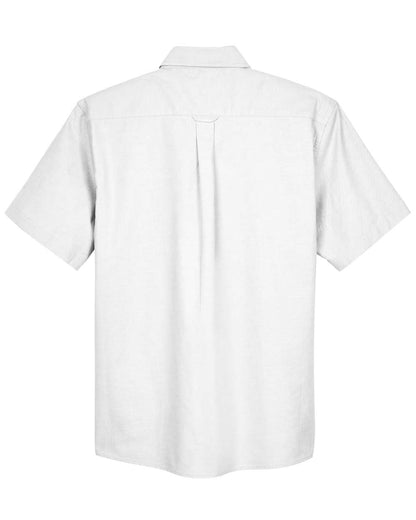 Harriton Men's Short-Sleeve Oxford with Stain-Release M600S #color_White
