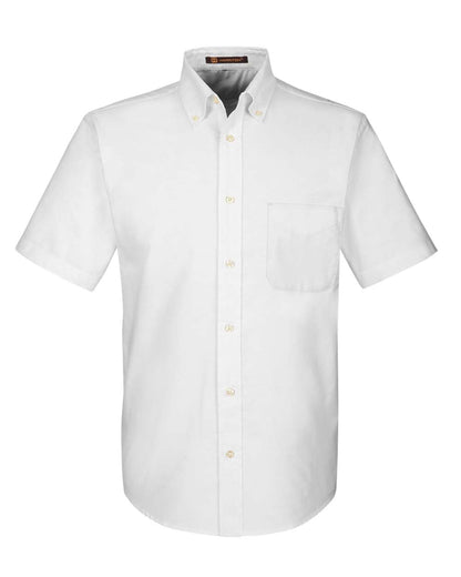 Harriton Men's Short-Sleeve Oxford with Stain-Release M600S #color_White