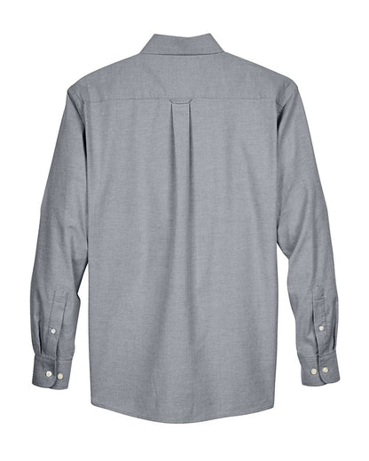 Harriton Men's Long-Sleeve Oxford with Stain-Release M600 #color_Oxford Grey