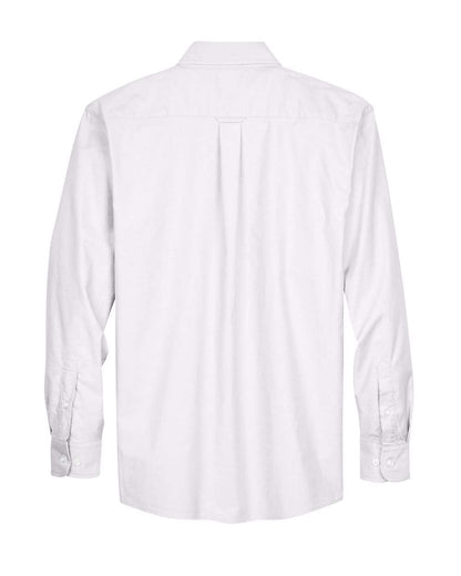 Harriton Men's Long-Sleeve Oxford with Stain-Release M600 #color_White