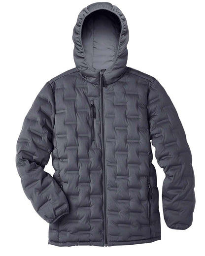North End Men's Loft Puffer Jacket NE708 #color_Carbon/ Black