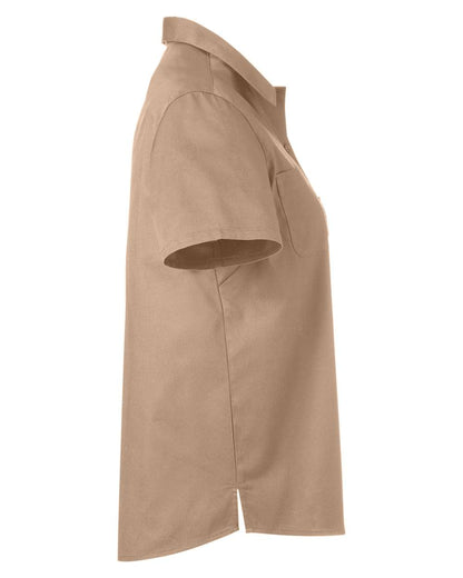 Harriton Ladies' Advantage IL Short-Sleeve Work Shirt M585W #color_Khaki