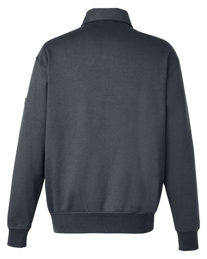 Harriton Men's ClimaBloc™ Heavyweight Tactical Quarter-Zip M712 #color_Dark Charcoal