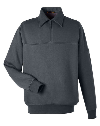 Harriton Men's ClimaBloc™ Heavyweight Tactical Quarter-Zip M712 #color_Dark Charcoal
