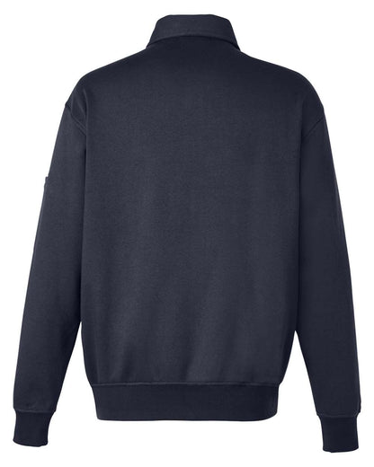 Harriton Men's ClimaBloc™ Heavyweight Tactical Quarter-Zip M712 #color_Dark Navy